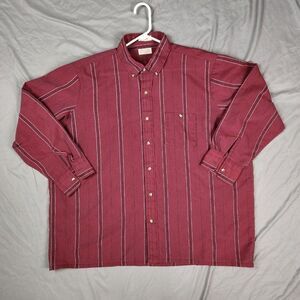 VTG SOVEREIGN Men's Striped Square Bottom Button Front Twill Shirt Size 2XL USA